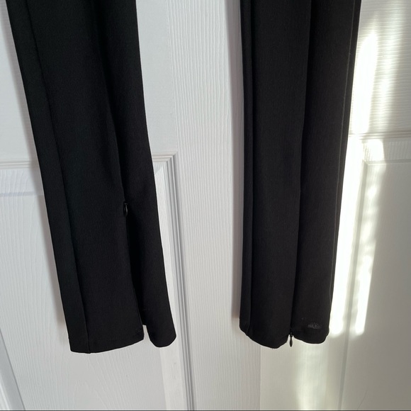 ZARA BLACK ZIPPERED LEGGINGS - Picture 6 of 13